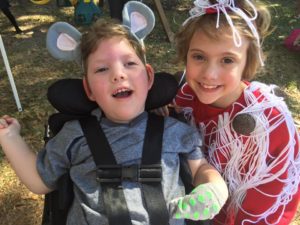 Inclusive Halloween - even kids who are differently-abled enjoy dressing up in costume and trick-or-treating on Halloween!