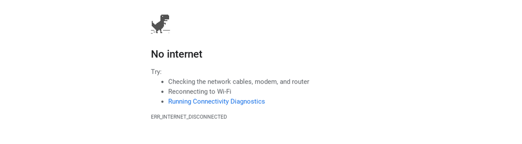 No Internet connection - arg.