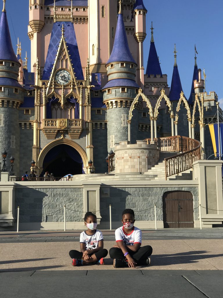 In Front of Cinderella Castle - tips for visiting Disney during the pandemic