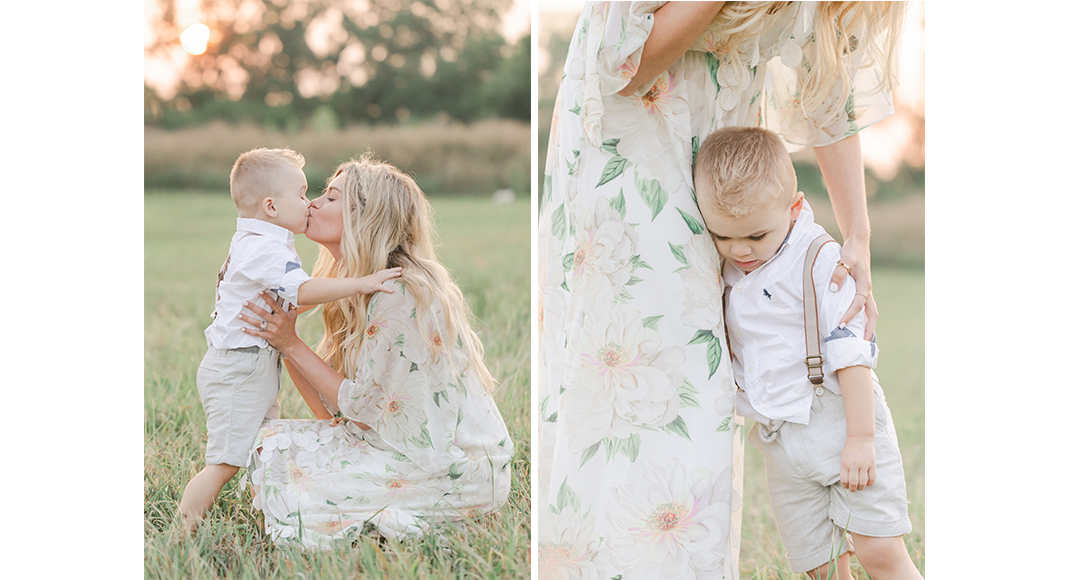 Virginia Schultz Photography image of Birmingham Mom and son in a field